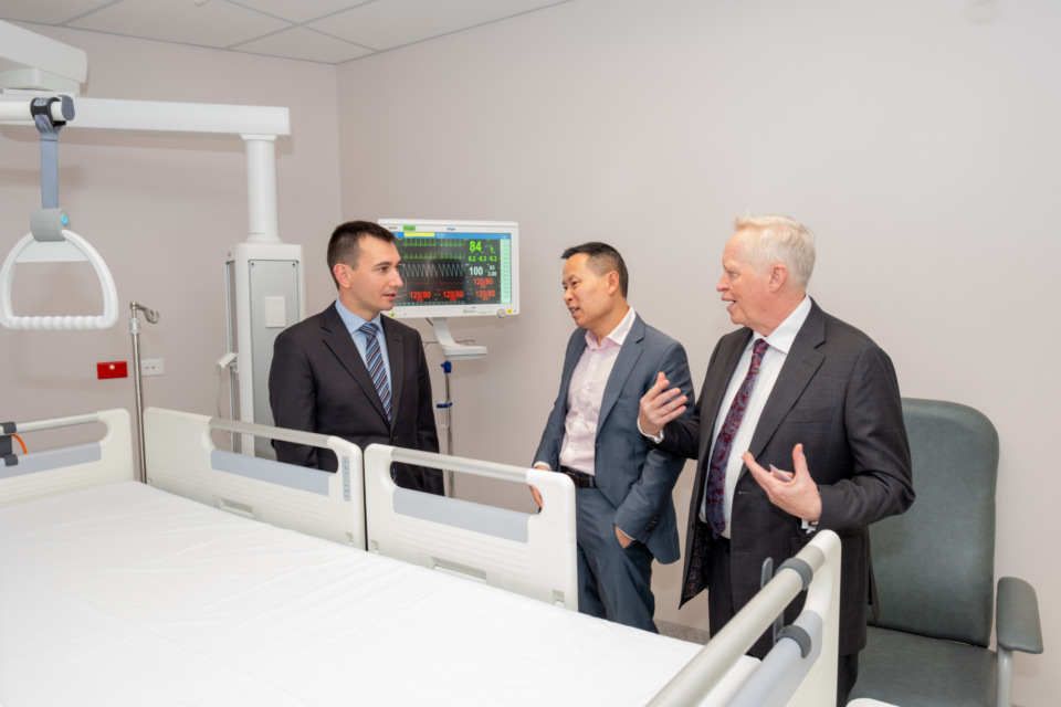 Simeon Brown, Minister of Health, on a tour through the new Gilgit Wing