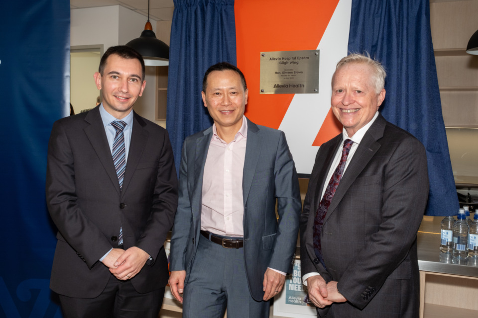 Simeon Brown - Minister of Health, Andrew Wong - Allevia Health Managing Director, Ian England - CEO Allevia Hospitals